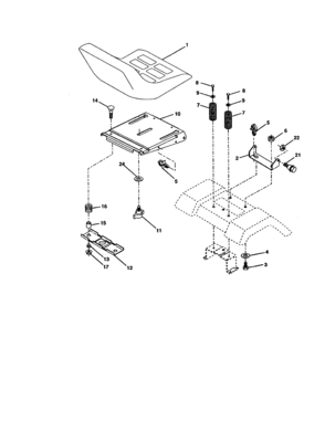 Seat Assembly Diagram and Parts List for 917272672  Craftsman Lawn Tractor