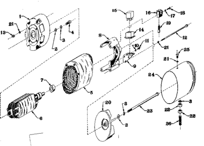 Generator Diagram and Parts List for 58031250  Craftsman Generator