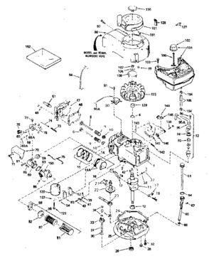 Engine Diagram and Parts List for 143384042  Craftsman Engine