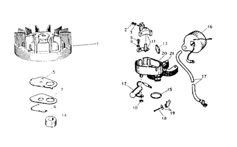 Magneto #610545 Diagram and Parts List for 91760030  Craftsman Chainsaw