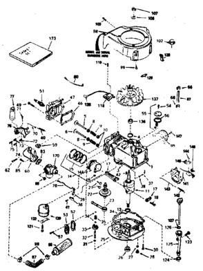 Engine Diagram and Parts List for 143364062  Craftsman Engine