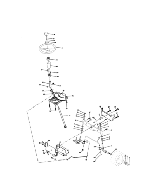 Steering Assembly Diagram and Parts List for 917272072  Craftsman Lawn Tractor