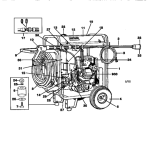 Replacement Parts Diagram and Parts List for 919763010  Craftsman Pressure Washer
