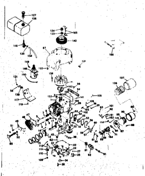 Basic Engine Diagram and Parts List for 143196072  Craftsman Engine