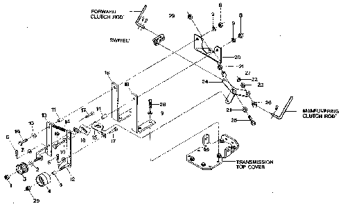 Forward/reverse idler assembly Diagram and Parts List for 98729905  Craftsman Tiller