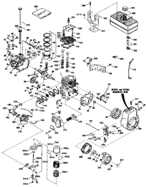Replacement Parts Diagram and Parts List for 143826122  Craftsman Engine