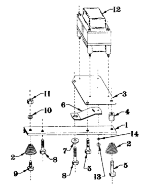 Reactor Assem. & Engine Mtg. Support Diagram and Parts List for 5803195-1  Craftsman Generator