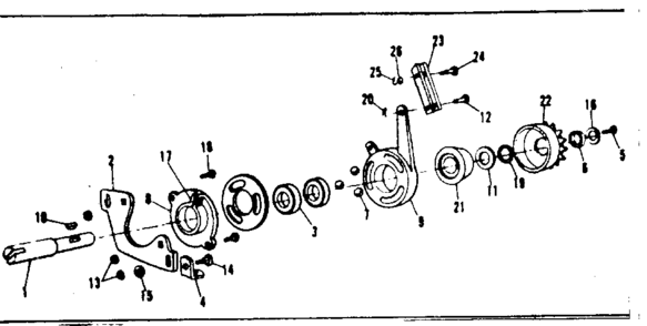 Clutch And Sprocket Assembly Diagram and Parts List for 53681601  Craftsman Lawn Mower