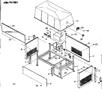 Frame Mounting Diagram and Parts List for 580327811  Craftsman Generator
