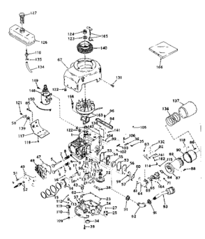 Basic Engine - Plate No. 1 Diagram and Parts List for 143196032  Craftsman Engine