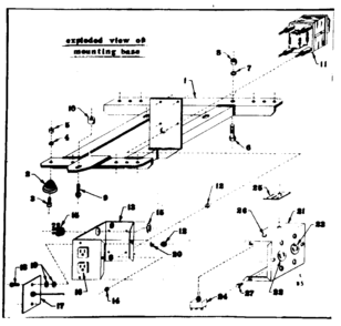Mounting Base Diagram and Parts List for 58031895  Craftsman Engine