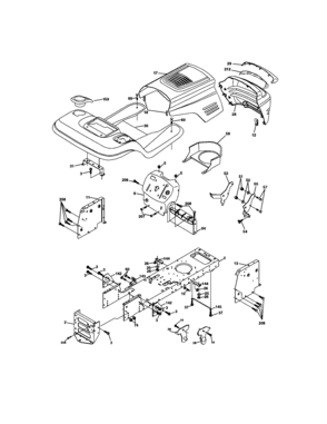 Chassis And Enclosures Diagram and Parts List for 917272065  Craftsman Lawn Tractor