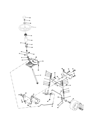 Steering Assembly Diagram and Parts List for 917277150  Craftsman Lawn Tractor