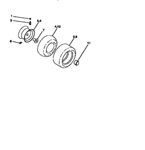 Wheels And Tires Diagram and Parts List for 917271010  Craftsman Lawn Tractor