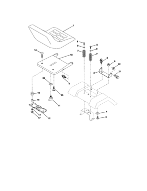Seat Assembly Diagram and Parts List for 917272053  Craftsman Lawn Tractor