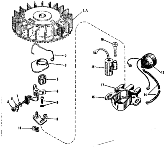 Magneto No. 610667 Diagram and Parts List for 143123041  Craftsman Engine