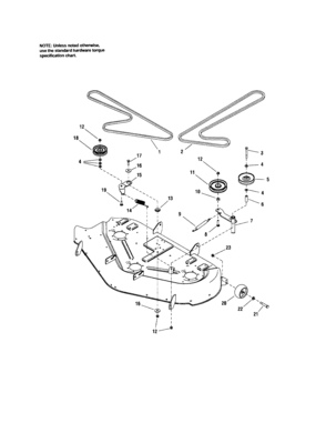 50" Deck Mower-clutch/support Diagram and Parts List for 10728791  Craftsman Engine