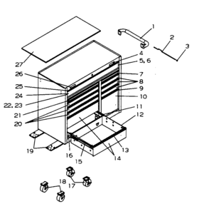 Tool Cart Diagram and Parts List for 706597281  Craftsman Tool Stand & Cart