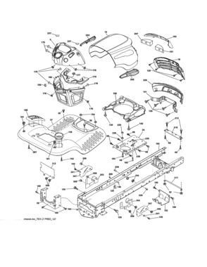 Chassis Assembly Diagram and Parts List for 917990370  Craftsman Lawn Tractor