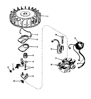 Magneto (phelon F-3220-g) Diagram and Parts List for 14324251  Craftsman Engine