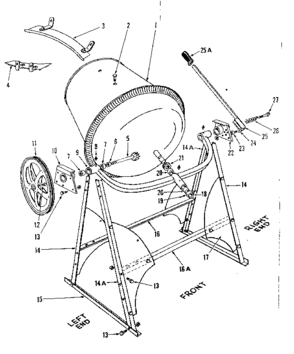 Functional Replacement Parts Diagram and Parts List for 71375090  Craftsman Cement Mixer