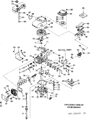Vm-80 Engine Diagram and Parts List for 580323020  Craftsman Engine
