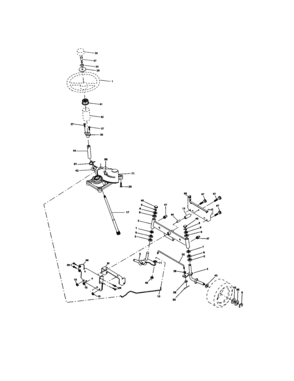 Steering Assembly Diagram and Parts List for 917274400  Craftsman Lawn Tractor