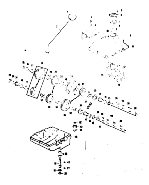 Transmission Diagram and Parts List for 91760220  Craftsman Lawn Tractor