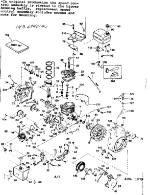 Part Location Diagram of 34411 Craftsman Carburetor cover