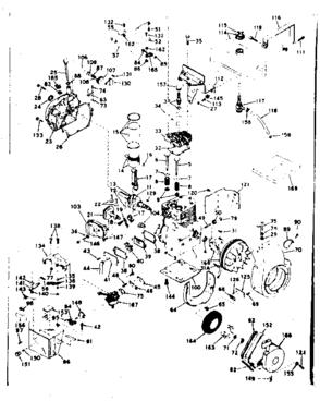 Basic Engine Diagram and Parts List for 143606042  Craftsman Engine