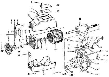 Motor 63870 Diagram and Parts List for 63870  Craftsman Power Motor