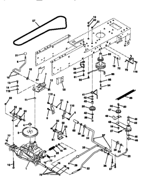 Drive Diagram and Parts List for 917256350  Craftsman Lawn Tractor