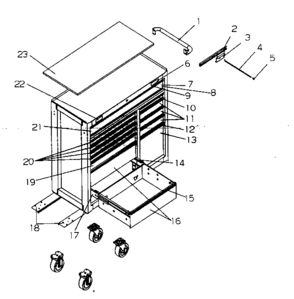 Tool Cart Diagram and Parts List for 706597223  Craftsman Tool Stand & Cart