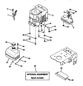 Engine Diagram and Parts List for 917271110  Craftsman Lawn Tractor