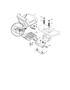 Seat Assembly Diagram and Parts List for 917276642  Craftsman Lawn Tractor