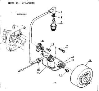 Magneto Diagram and Parts List for 271798810  Craftsman Trimmer