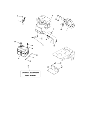 Engine Diagram and Parts List for 917276816  Craftsman Lawn Tractor