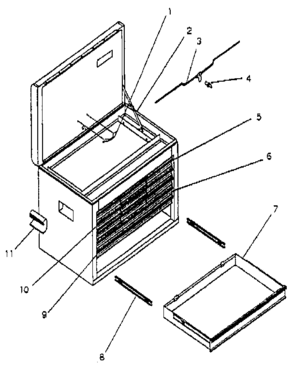 12 Drawer Drop Front Chest Diagram and Parts List for 706657521  Craftsman Tool Stand & Cart
