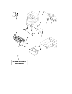 Engine Diagram and Parts List for 917273820  Craftsman Lawn Tractor