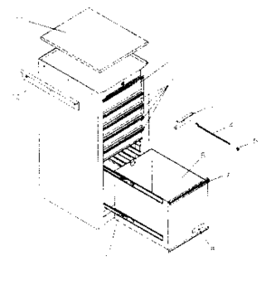 Cabinet Parts Diagram and Parts List for 706619561  Craftsman Tool Stand & Cart