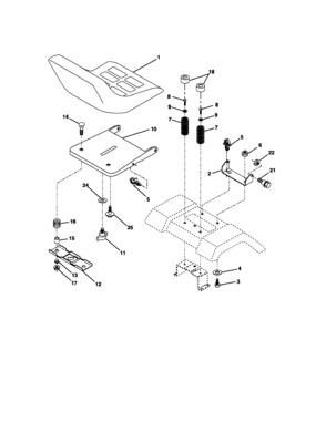 Seat Assembly Diagram and Parts List for 917272160  Craftsman Lawn Tractor