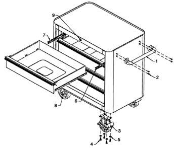 Tool Cabinet Diagram and Parts List for 12029684  Craftsman Tool Stand & Cart