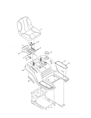 Seat/fender Diagram and Parts List for 247203772  Craftsman Lawn Tractor