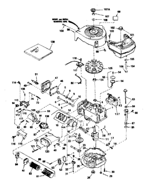 Engine Diagram and Parts List for 143364292  Craftsman Engine