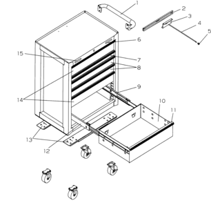 Tool Chest Diagram and Parts List for 706825260  Craftsman Tool Stand & Cart