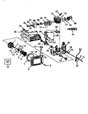 Cylinder Diagram and Parts List for 358354980  Craftsman Chainsaw