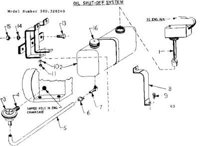Oil Shut-off System Diagram and Parts List for 580320240  Craftsman Engine