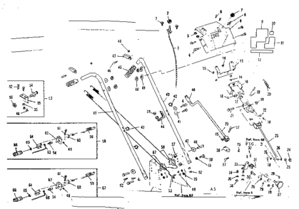 Handle Assembly Diagram and Parts List for 536906101  Craftsman Snow Blower