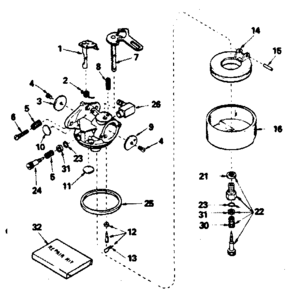 Carburetor No. 632113 Diagram and Parts List for 143794072  Craftsman Engine