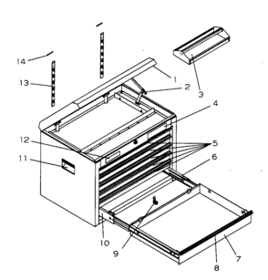 Tool Chest Diagram and Parts List for 706593891  Craftsman Tool Stand & Cart